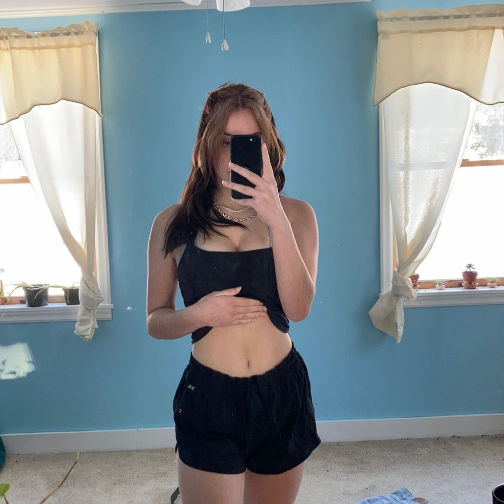 Black athletic shorts
